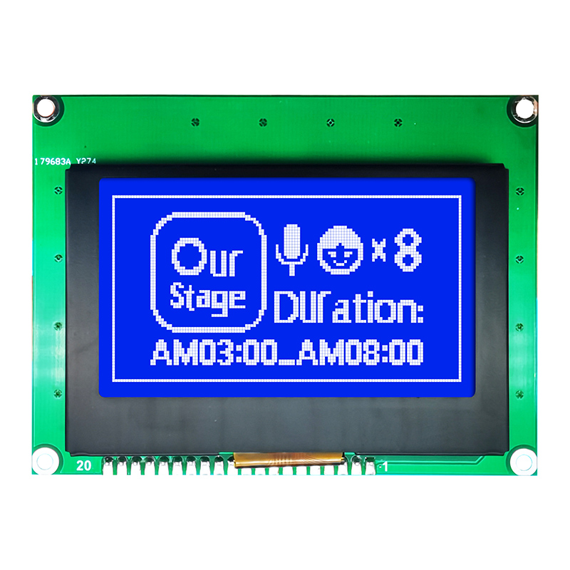 128X64 Graphic LCD Module STN - Blue Display, White Backlight - Negative Voltage