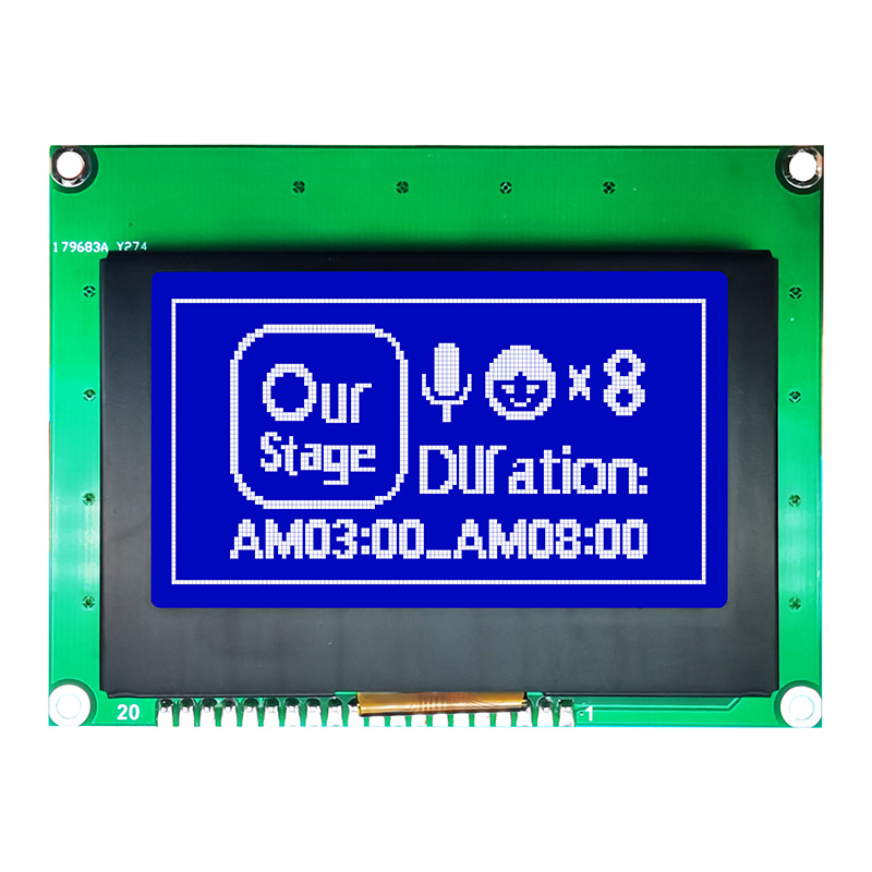 128X64 Graphic LCD Module STN - Blue Display, White Backlight - Negative Voltage