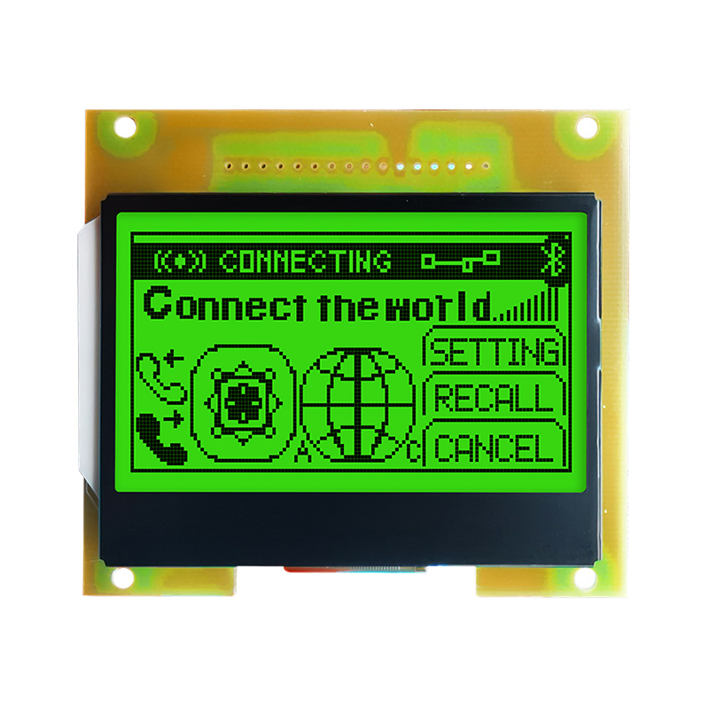 128X64 Graphic LCD Module STN+ Yellow/Green Display with Green Backlight