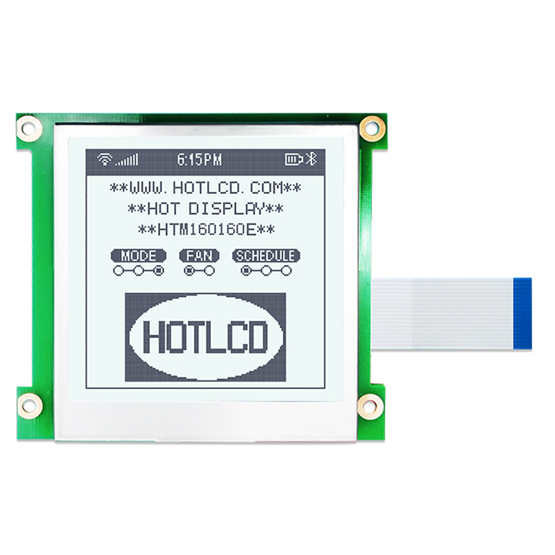 160X160 Graphic LCD Module FSTN+ Display with White Side Backlight and Negative Voltage