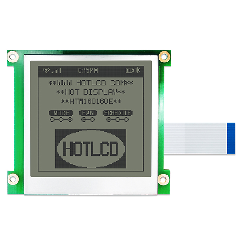 160X160 Graphic LCD Module FSTN+ Display with White Side Backlight and Negative Voltage