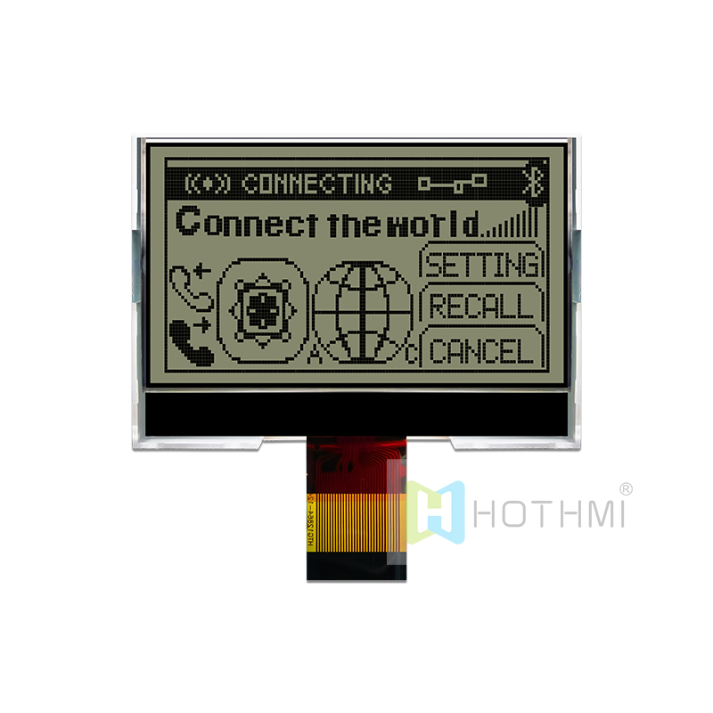 3inch 128X64 Graphic COG LCD SPI FSTN + Display with White Side Backlight