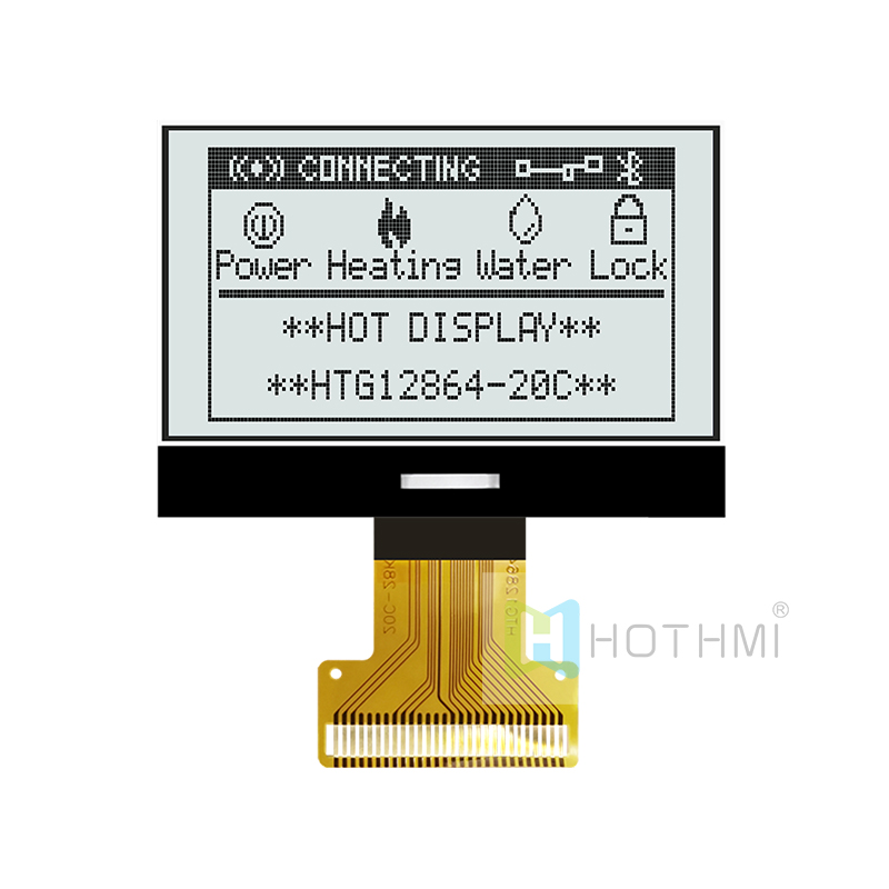 2.0inch 128X64 Graphic COG LCD FSTN+ Display with White Side Backlight