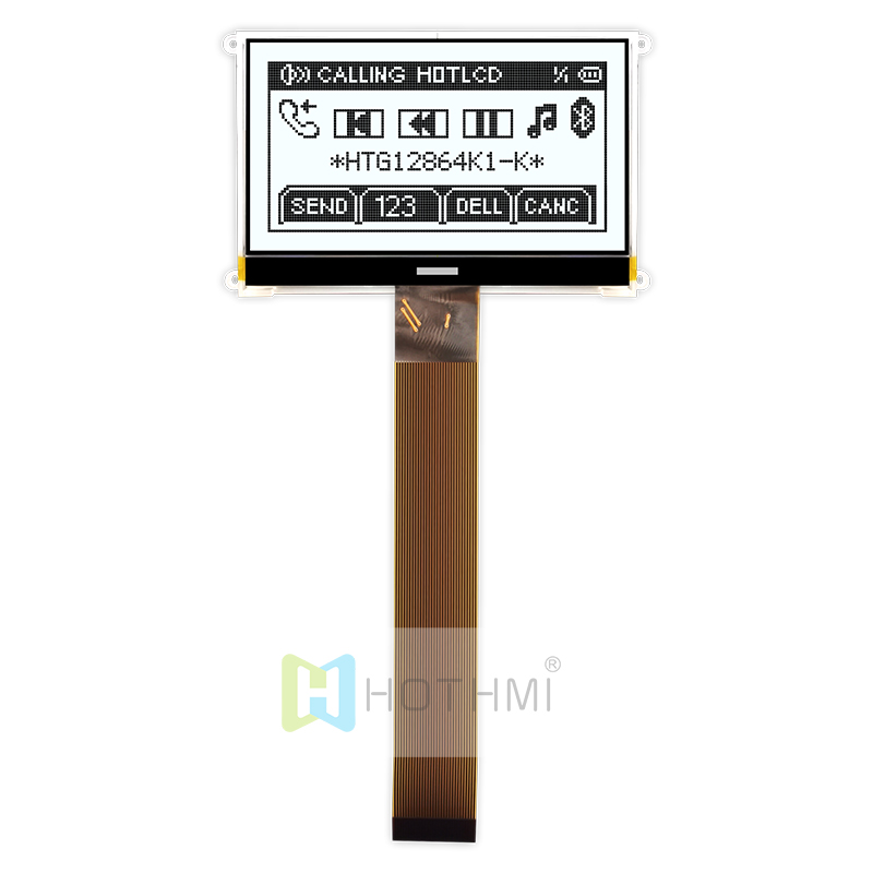 Graphic COG LCD 3.1inch 128X64  | FSTN+ Display with White Side Backlight + Mounting Holes