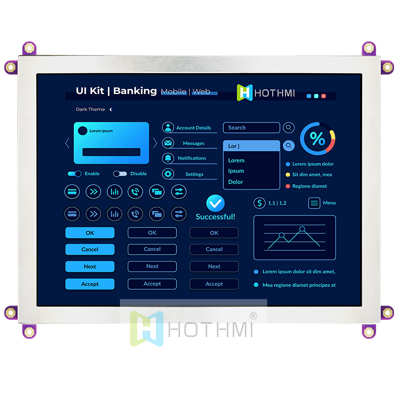 8inch 1024x768 px TFT Color LCD Module With HI Driver Board/Optional Touch Function