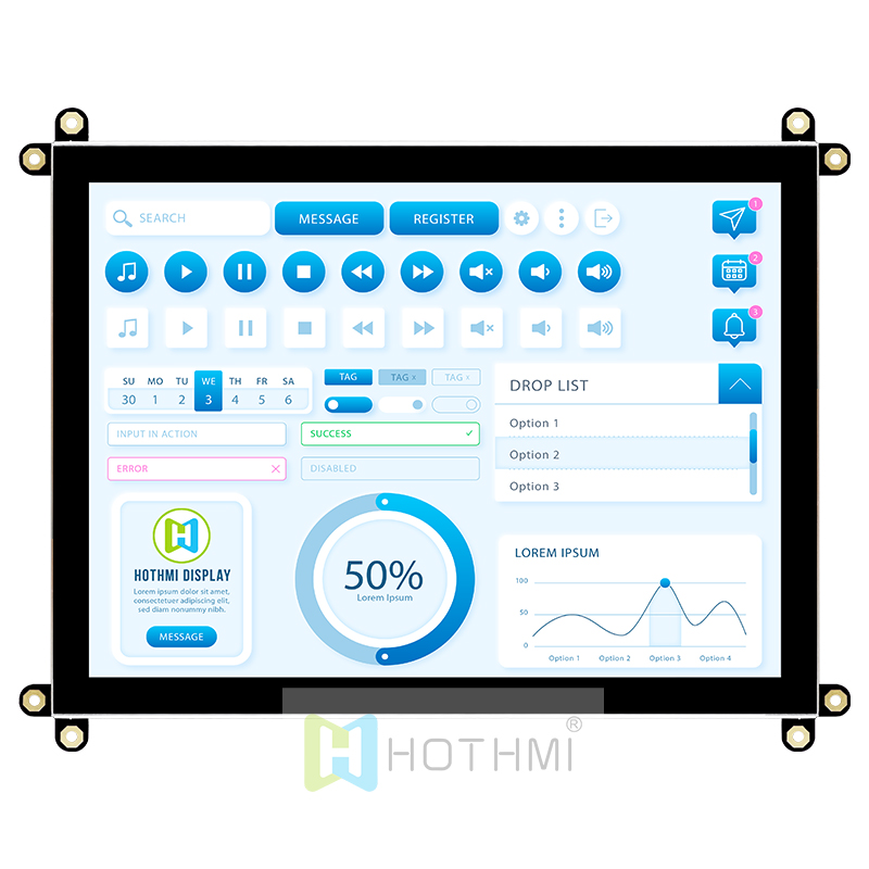 8 inch 1024x768 pixel TFT color LCD module with HDMI driver board with capacitive touch screen