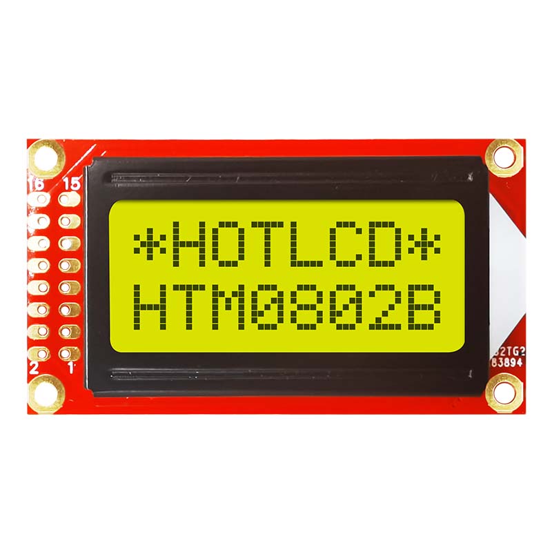 2X8 Character MONO LCD Display | STN+ Gray Background with Yellow/Green Backlight-Arduino