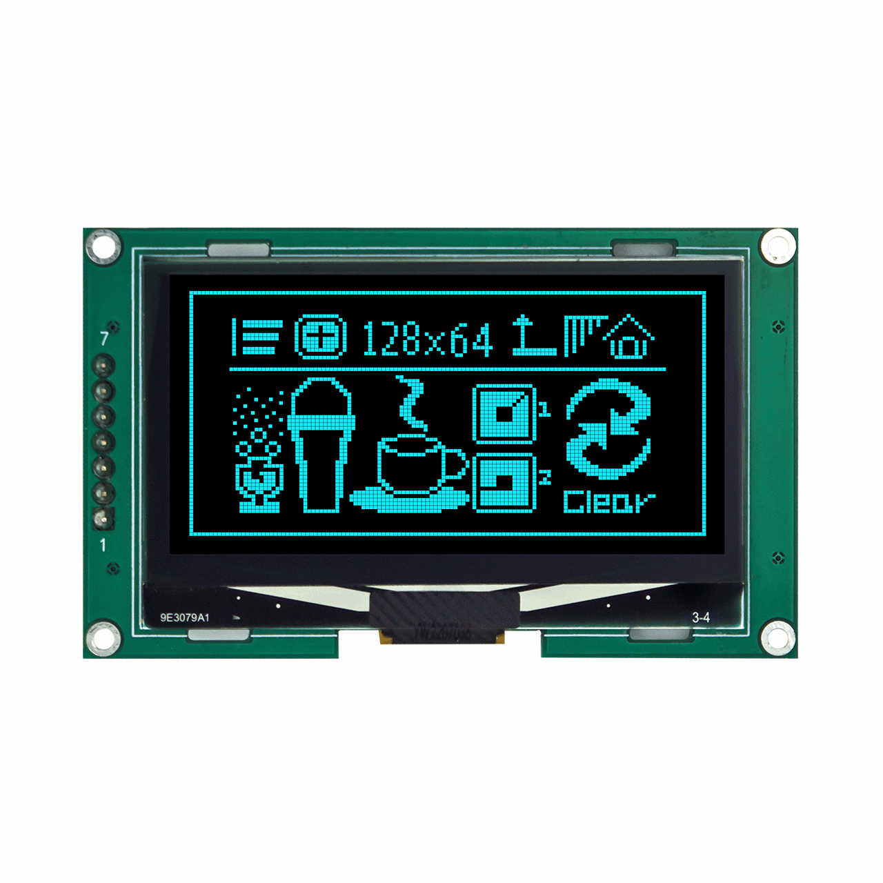 128x64 2.4 inch Mono DISPLAY BLUE OLED Graphic OLED Module SSD1309