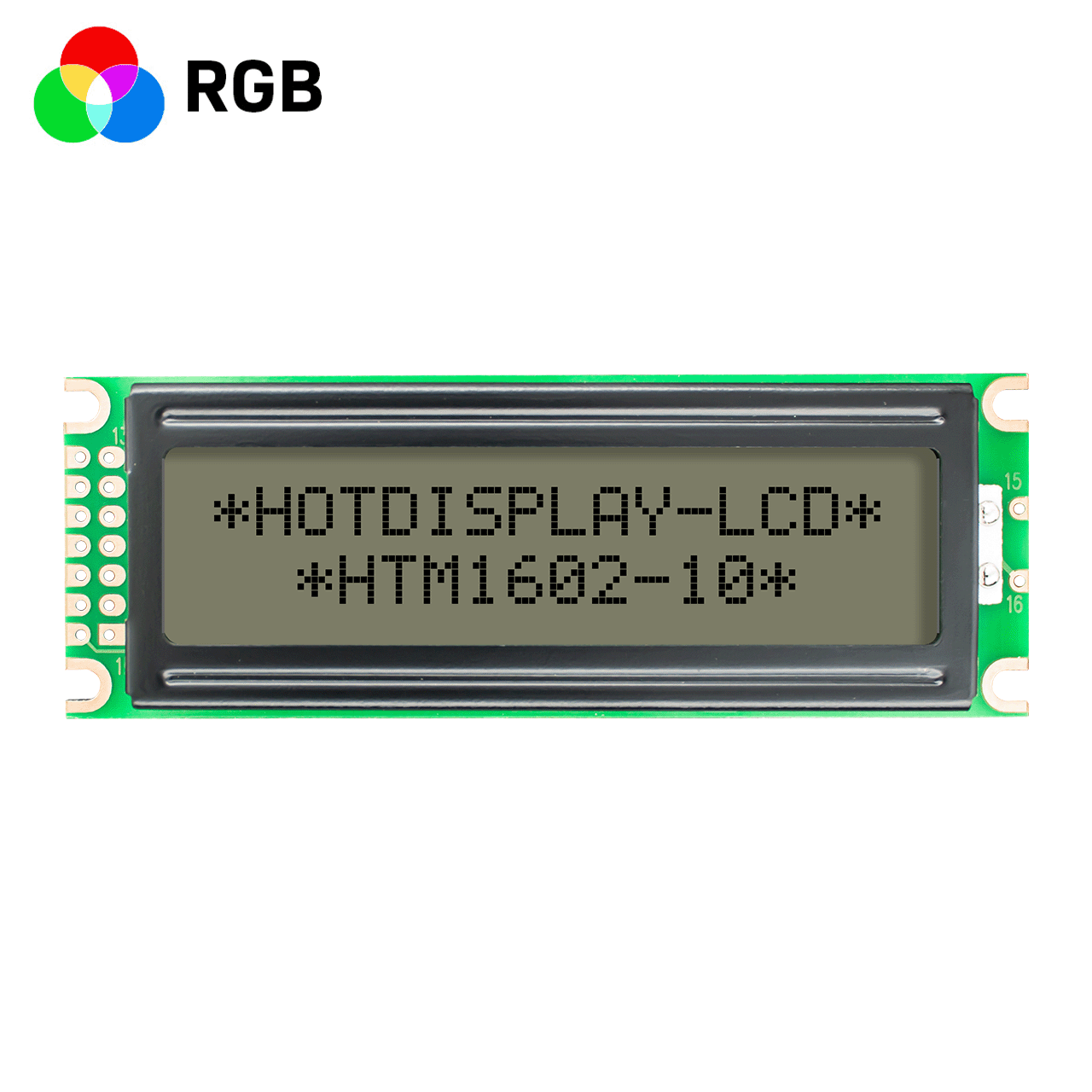 LCD monochrome display 16x2 characters FSTN+ with RGB yellow, green and blue backlight-Arduino