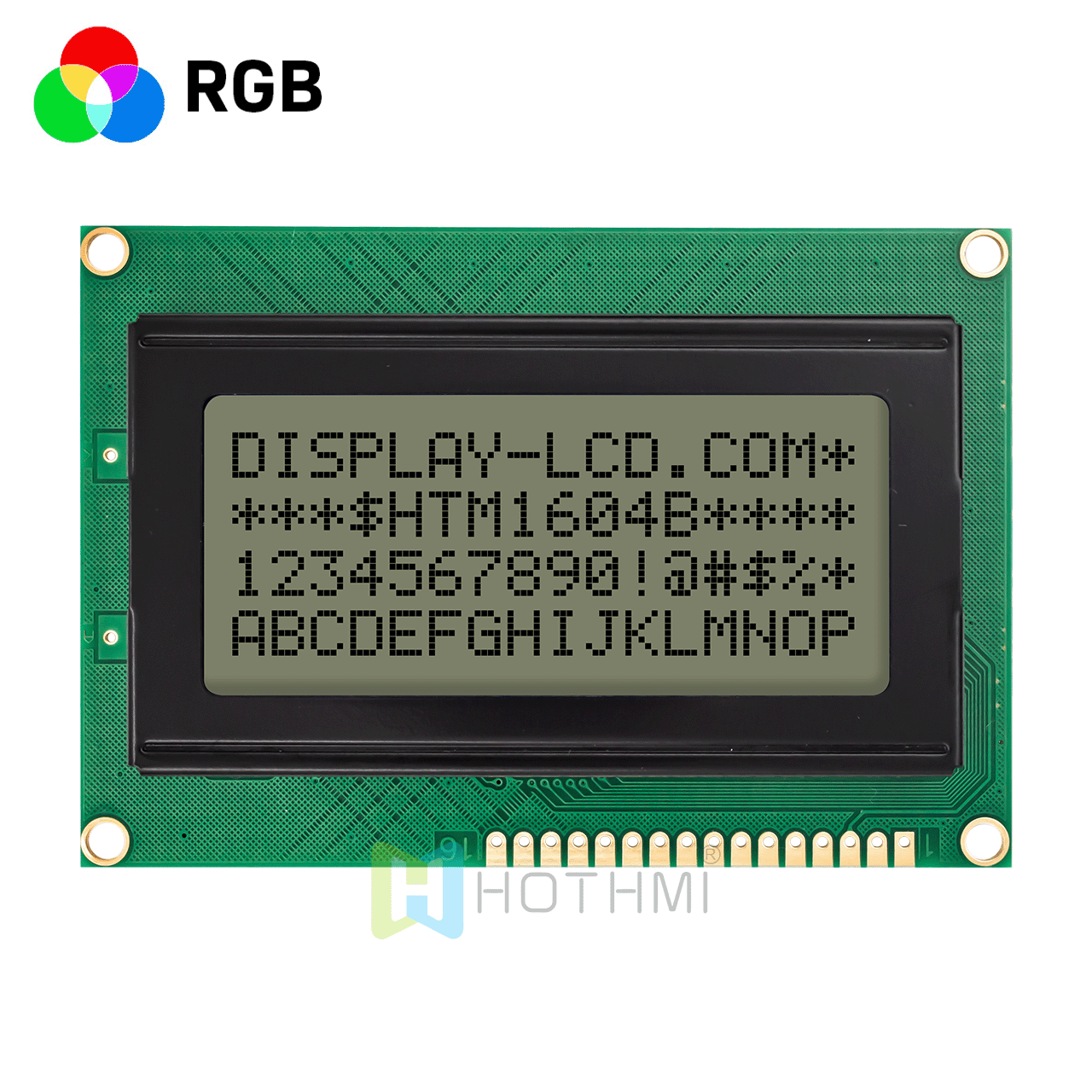 character LCD Module |4x16 FSTN(+) RGB side backlight display | Arduino | MCU interface | ST7066U controller | Total transflective display | 5.0V