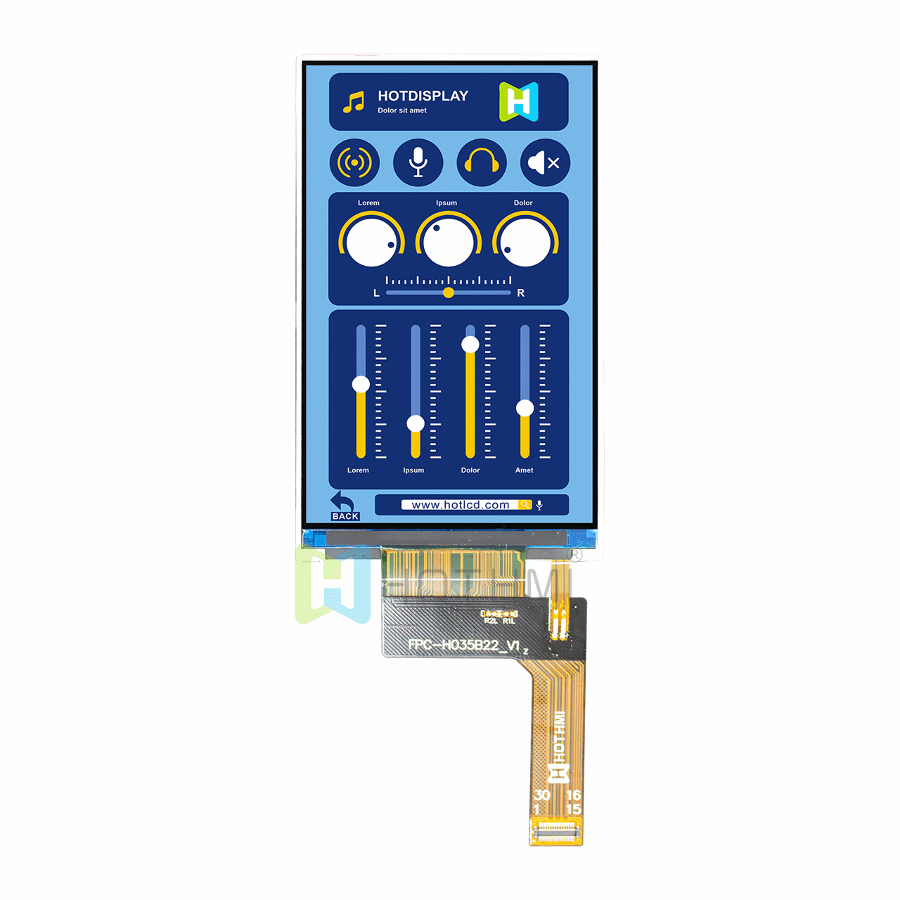 3.5-inch IPS TFT LCD module/480x800 dot matrix/ST7701S/MIPI interface/visible under sunlight/3.3V/compatible with Android