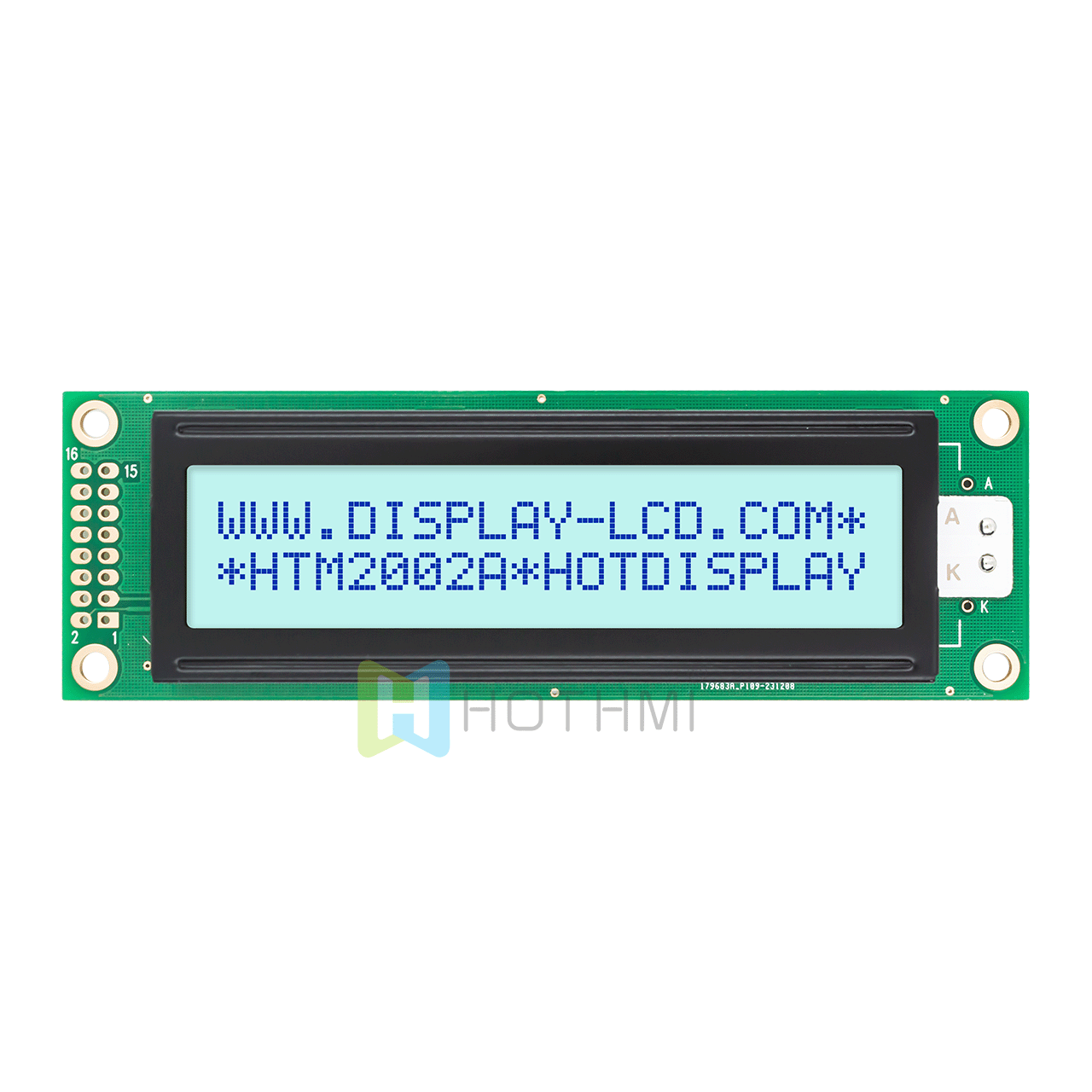 character LCD Module |2X20 STN+monochrome gray background blue character display | 5.0V | transflective display | ST7066U controller | Arduino