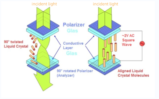 扭曲向列液晶显示器（TN-LCD)工作原理