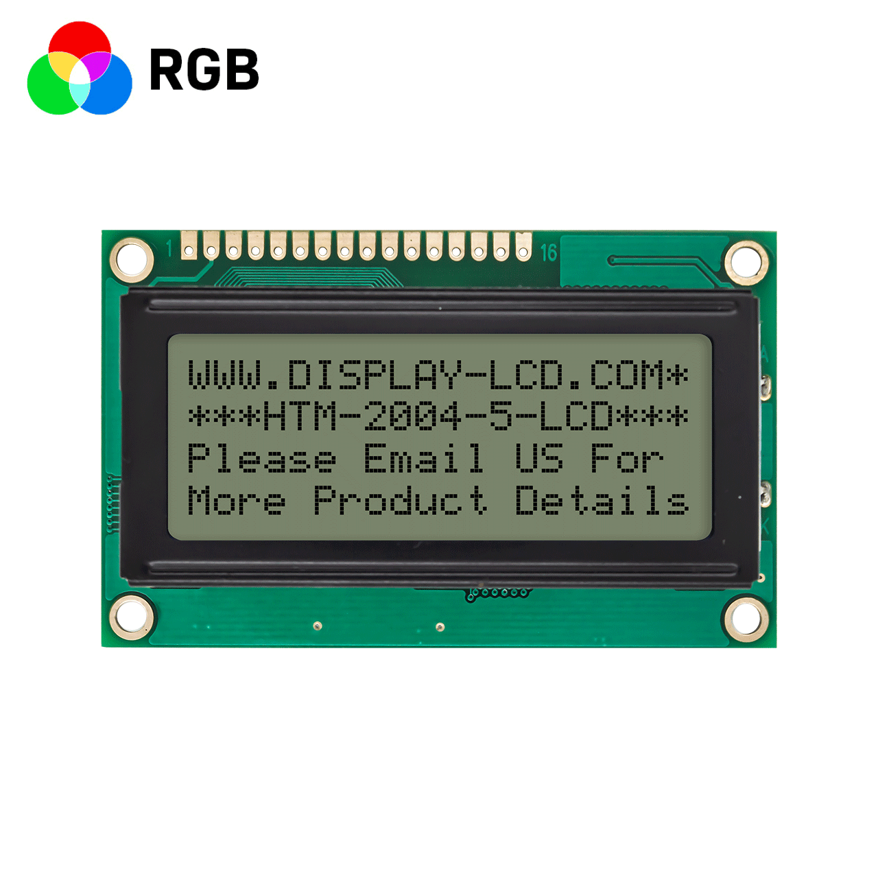 4X20 单色字符液晶模组/ FSTN正显/RGB背光 /Arduino/全透反射式液晶显示屏