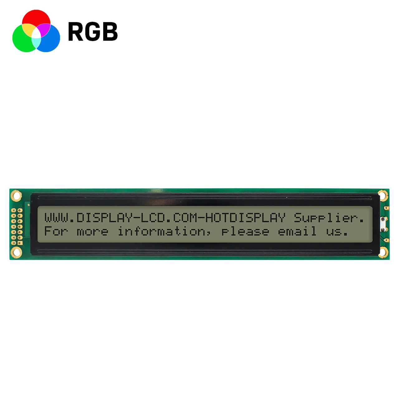 5.0v | 2X40 character monochrome LCD | FSTN positive display | with RGB red, green and blue backlight | Arduino display