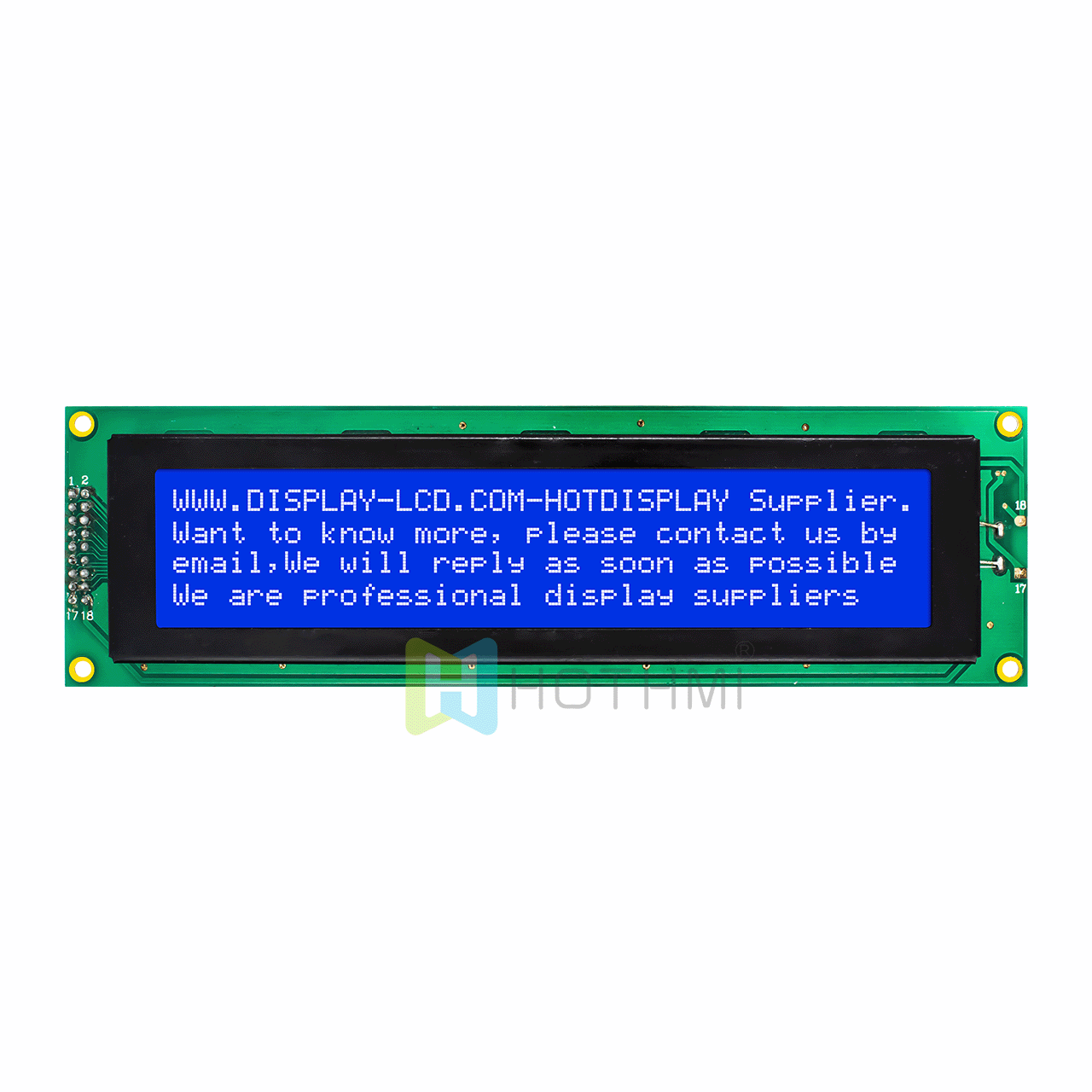 4X40 字符单色液晶显示模组 | STN 负显 | 带白色背光 | Arduino显示屏 | 蓝底白字 | 5.0V