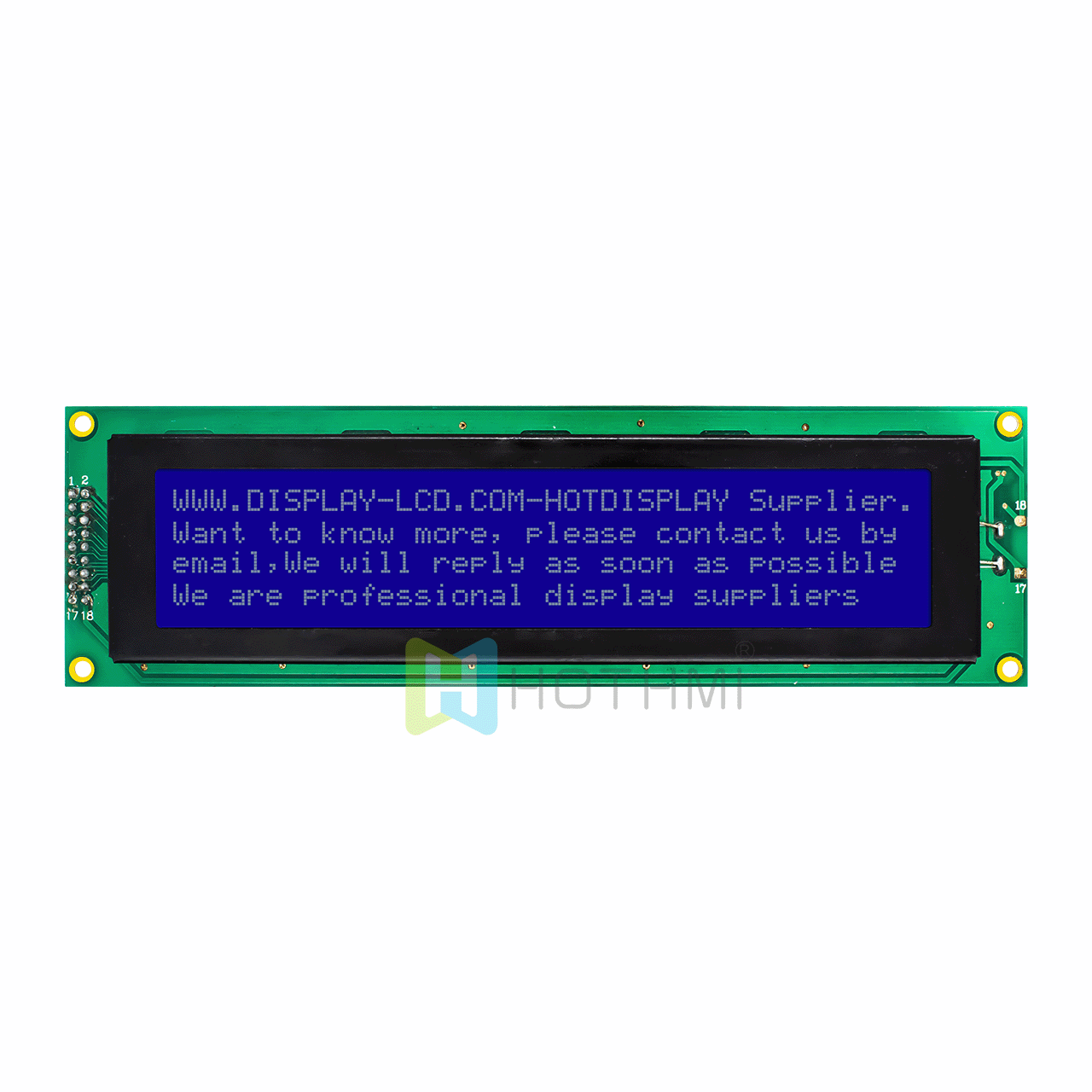 4X40 字符单色液晶显示模组 | STN 负显 | 带白色背光 | Arduino显示屏 | 蓝底白字 | 5.0V