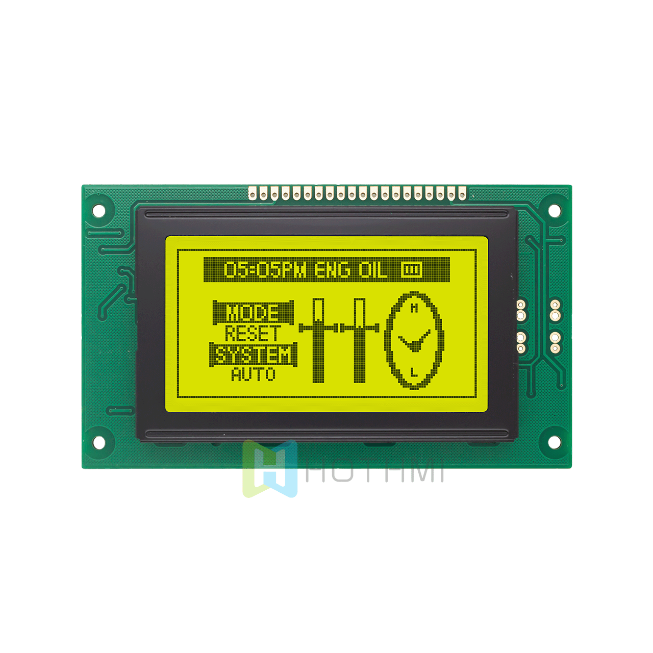 3.2"128X64 monochrome graphic LCD module | with yellow-green backlight | STN(+) | 5.0v | parallel interface | Arduino