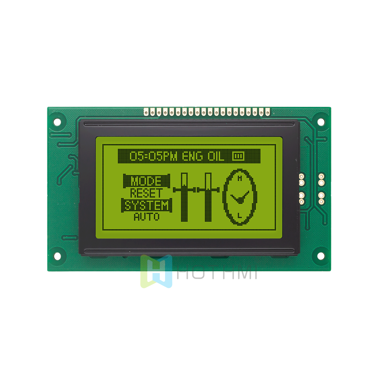 3.2"128X64单色图形液晶模块 | 带黄绿背光 | STN(+) | 5.0v | 并行接口 | Adruino