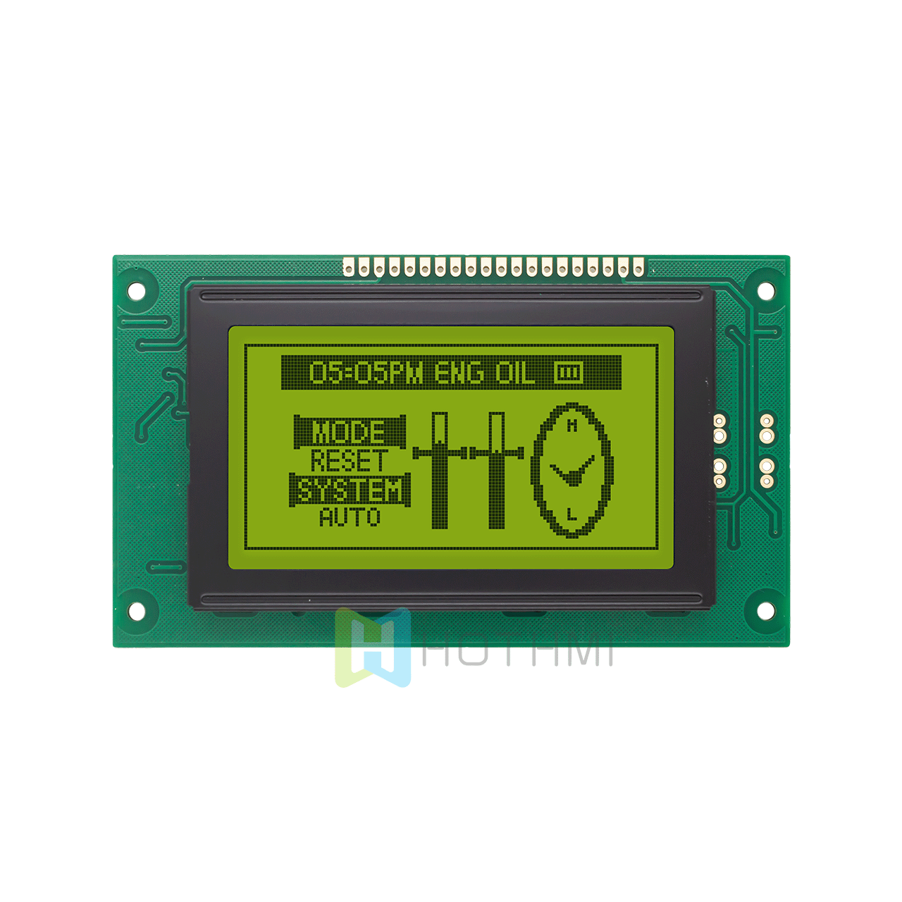 3.2"128X64 monochrome graphic LCD module | with yellow-green backlight | STN(+) | 5.0v | parallel interface | Arduino