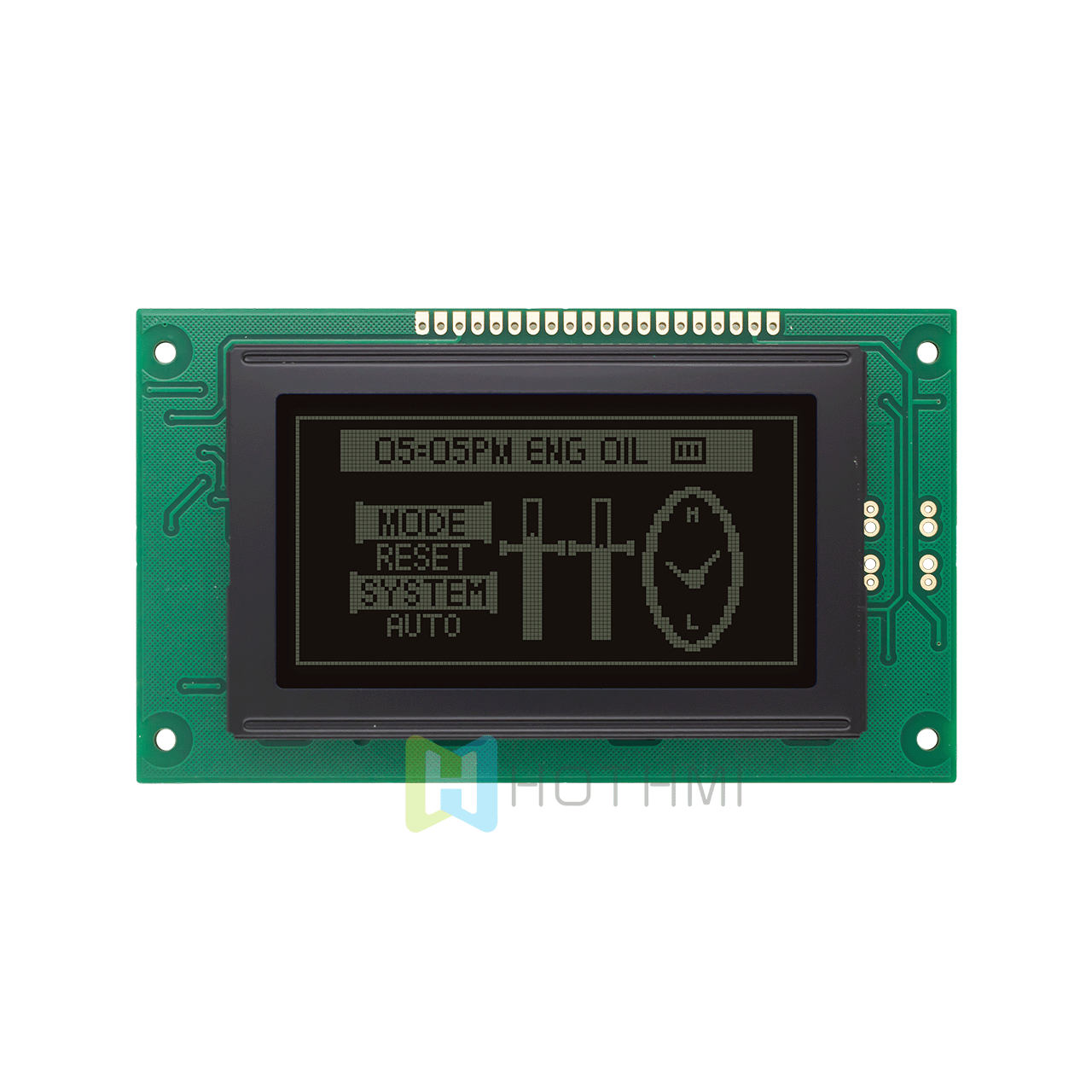 3.2"128X64 monochrome graphic LCD module | with white backlight | DSTN(-) | MCU interface | Adruino | black background with white graphics | KS0107+KS0108 or compatible
