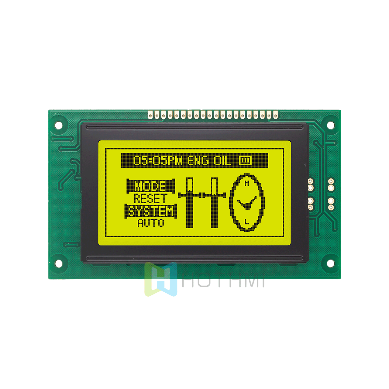 3.2"128X64单色图形液晶模块 | 带黄绿色背光 | STN灰色正显| MCU接口或定制接口 | Adruino | 5.0v
