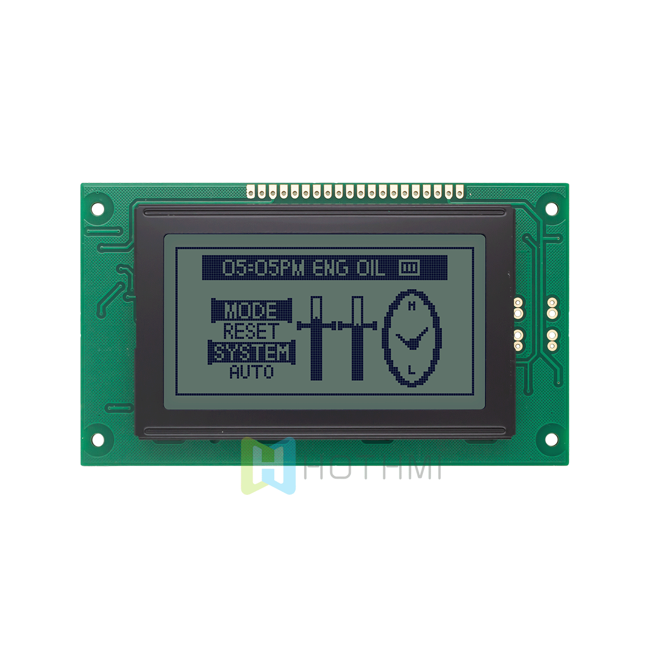 3.2"128X64 monochrome graphic LCD module | with yellow-green backlight | STN gray positive display | MCU interface or custom interface | Adruino | 5.0v