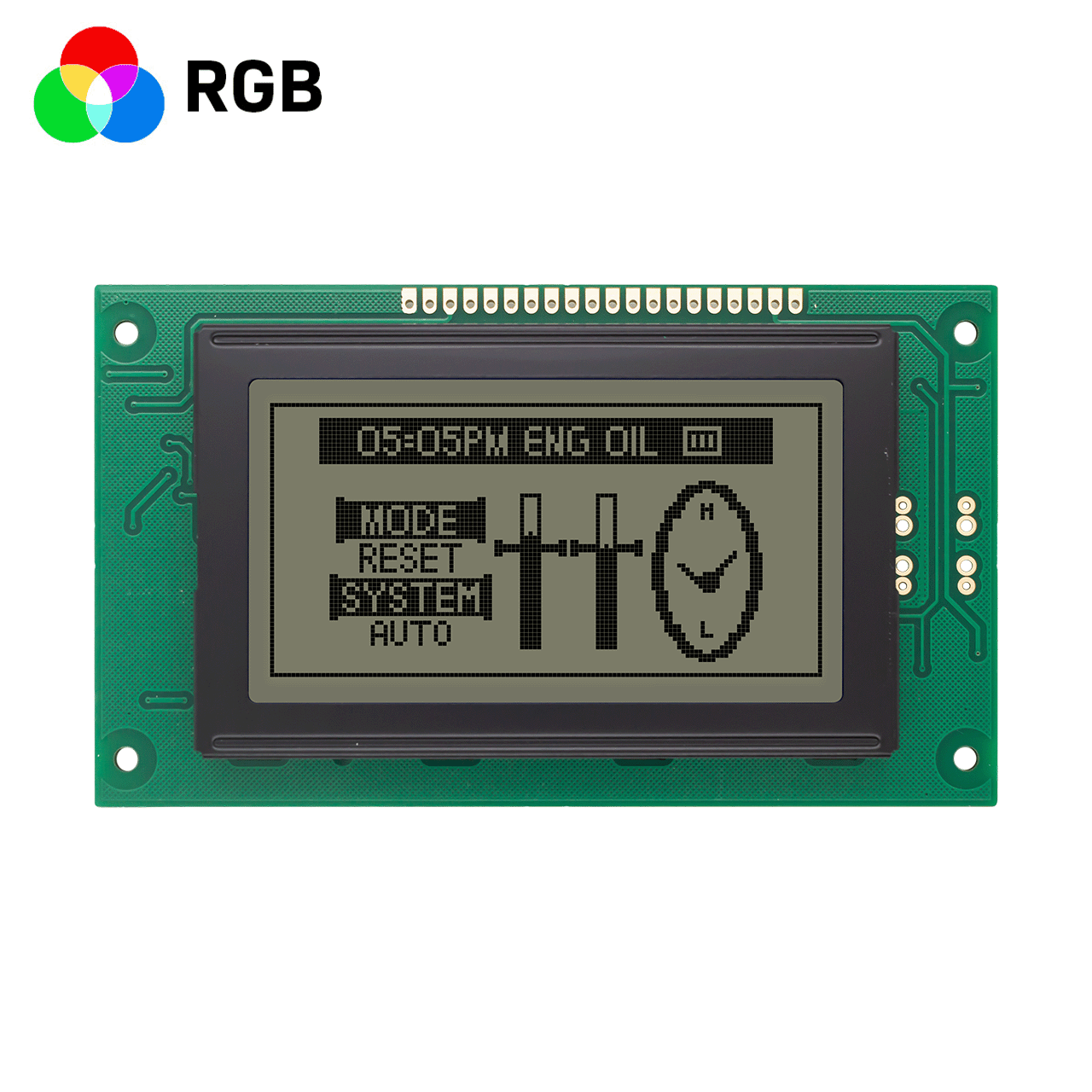 3.2"128X64单色图形液晶模块 | 带黄绿色背光 | FSTN(+)  | MCU接口 | Adruino |KS0107+KS0108 或兼容