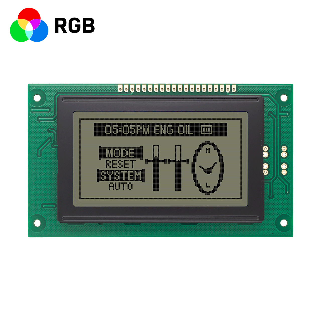 3.2"128X64 monochrome graphic LCD module | with yellow-green backlight | FSTN(+) | MCU interface | Adruino | KS0107+KS0108 or compatible