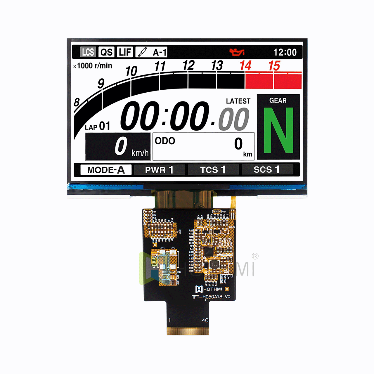 5" TFT显示屏 TN 800x480px 阳光下可读 RGB接口/可配触摸屏