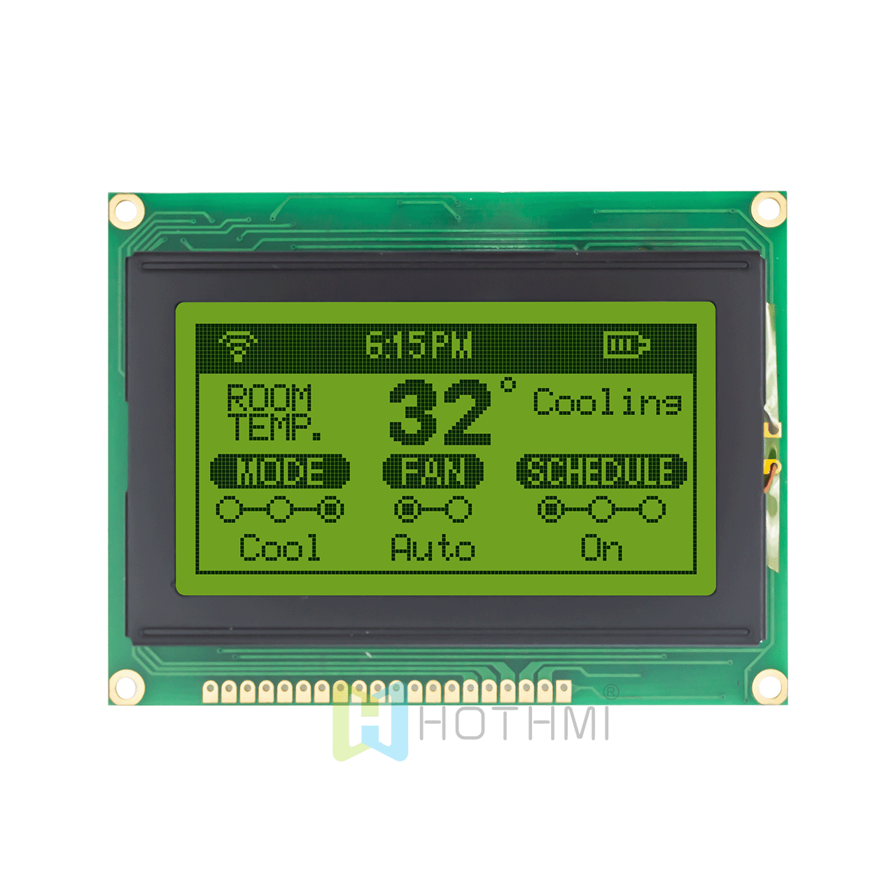 3.2"yellow-green graphic display/128x64 graphic LCD module/STN positive yellow-green backlight/KS0108