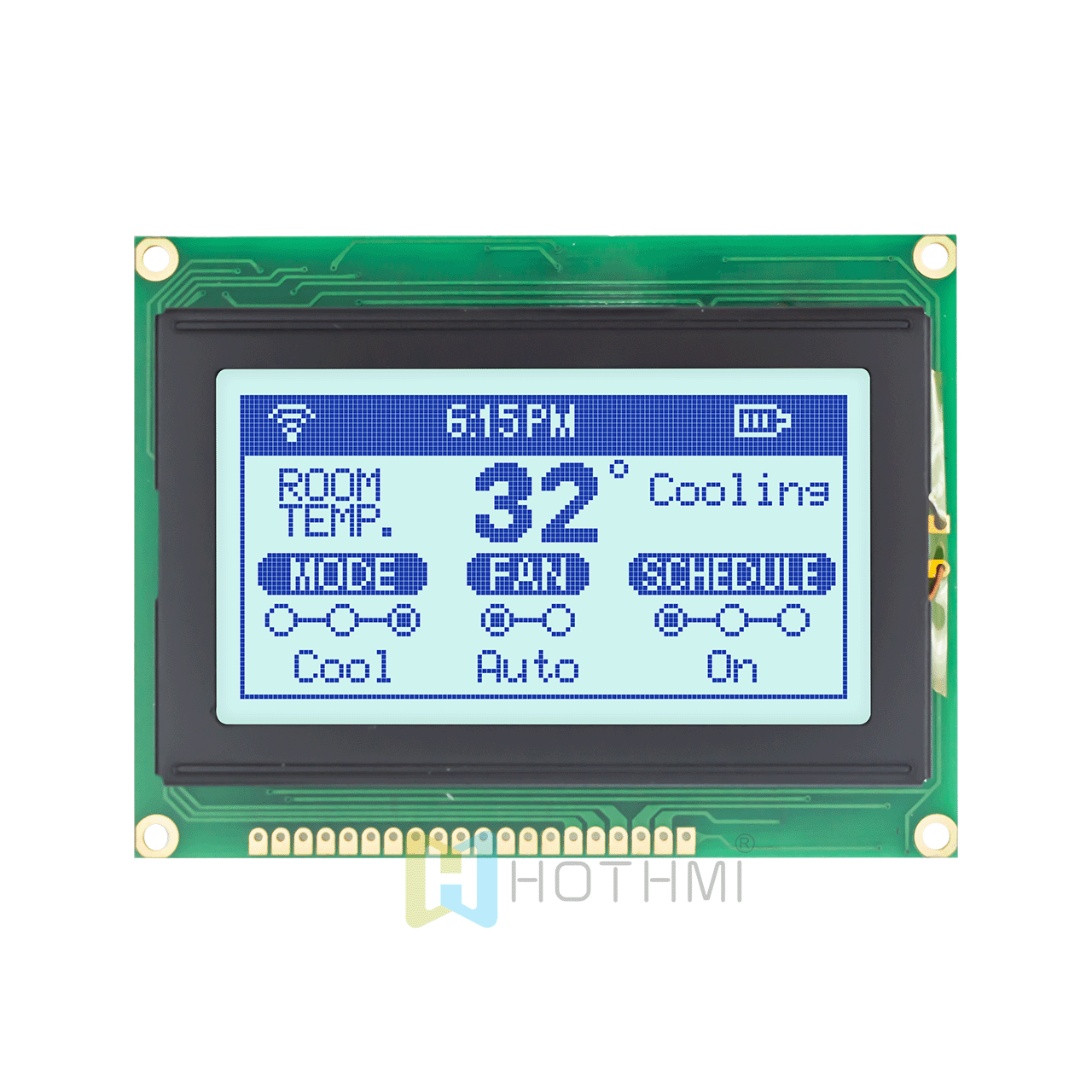 3.2"LCD显示屏128x64图形模块显示屏KS0107+KS0108或兼容控制器