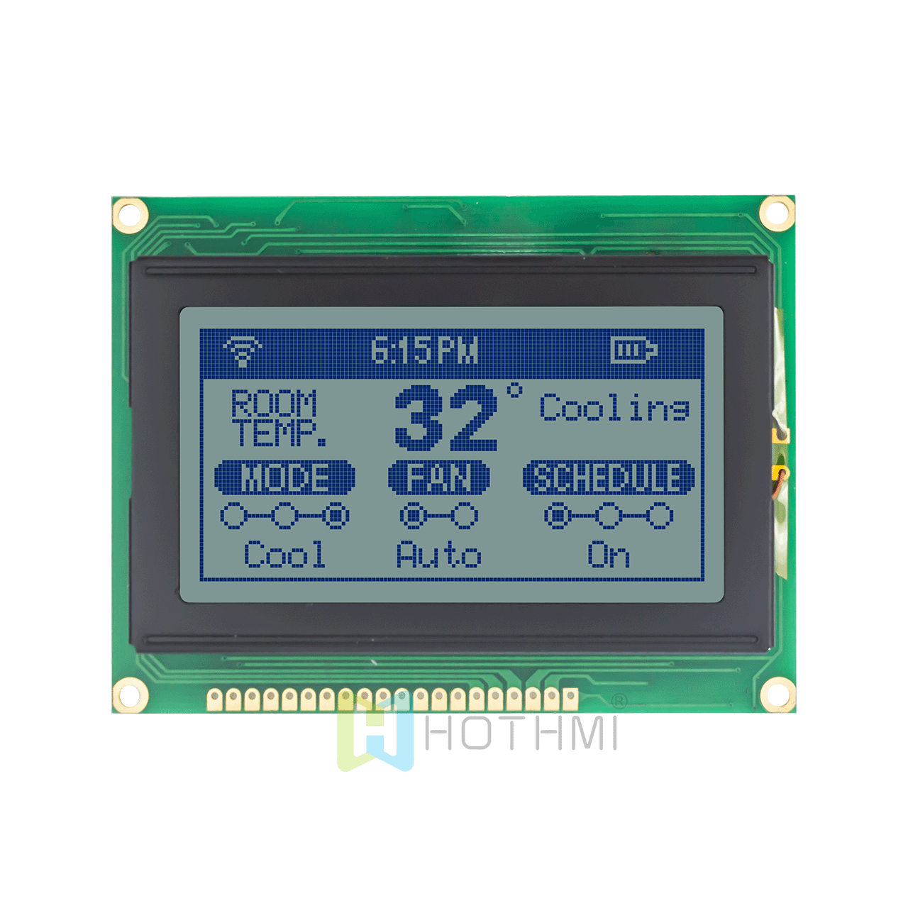 3.2"LCD显示屏128x64图形模块显示屏KS0107+KS0108或兼容控制器