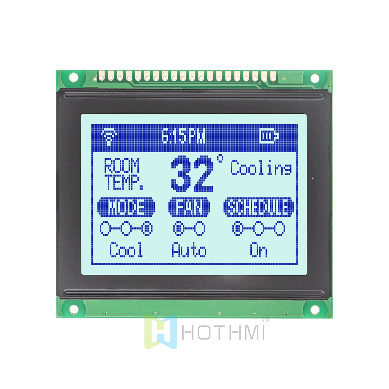 3"128x64 LCD display | Graphic dot matrix display | Compatible with KS0108 | Blue text on gray background | Arduino