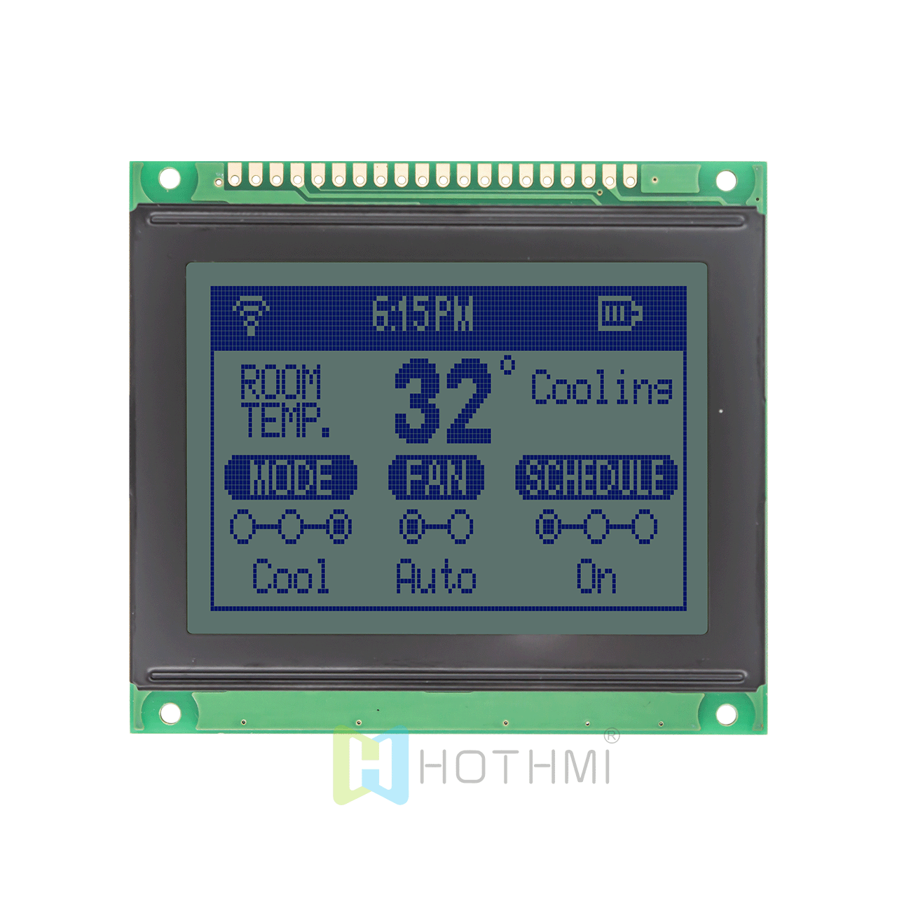 3"128x64 LCD display | Graphic dot matrix display | Compatible with KS0108 | Blue text on gray background | Arduino