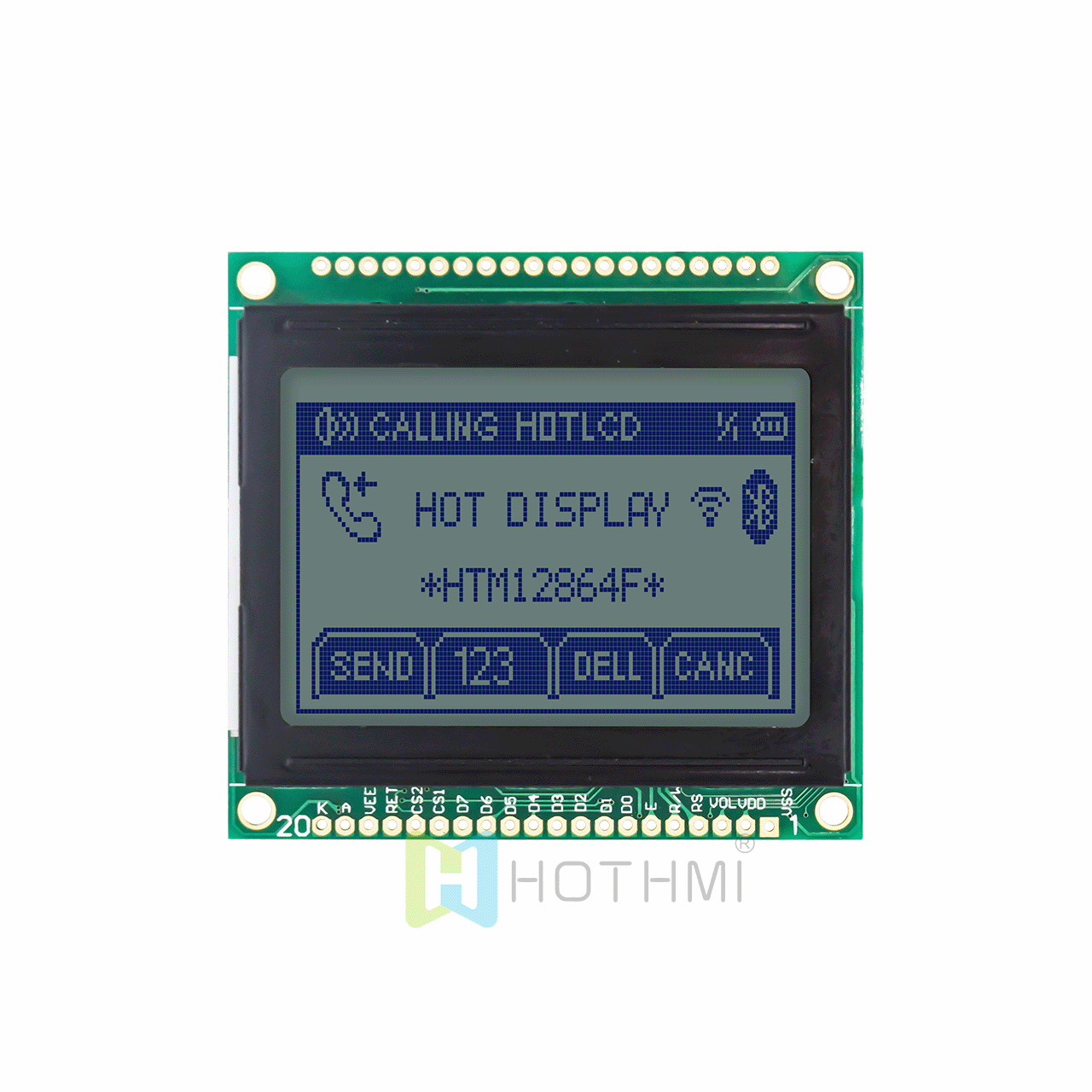 2.0-inch LCD128x64 graphic dot matrix module/STN gray film white backlight/Adruino/5.0V