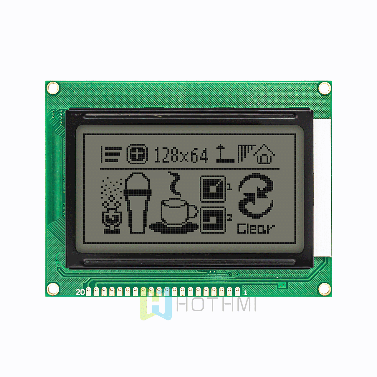 3.2 inch 128X64 monochrome graphic dot matrix module LCM/white background with gray text/ST7920 control chip/Arduino