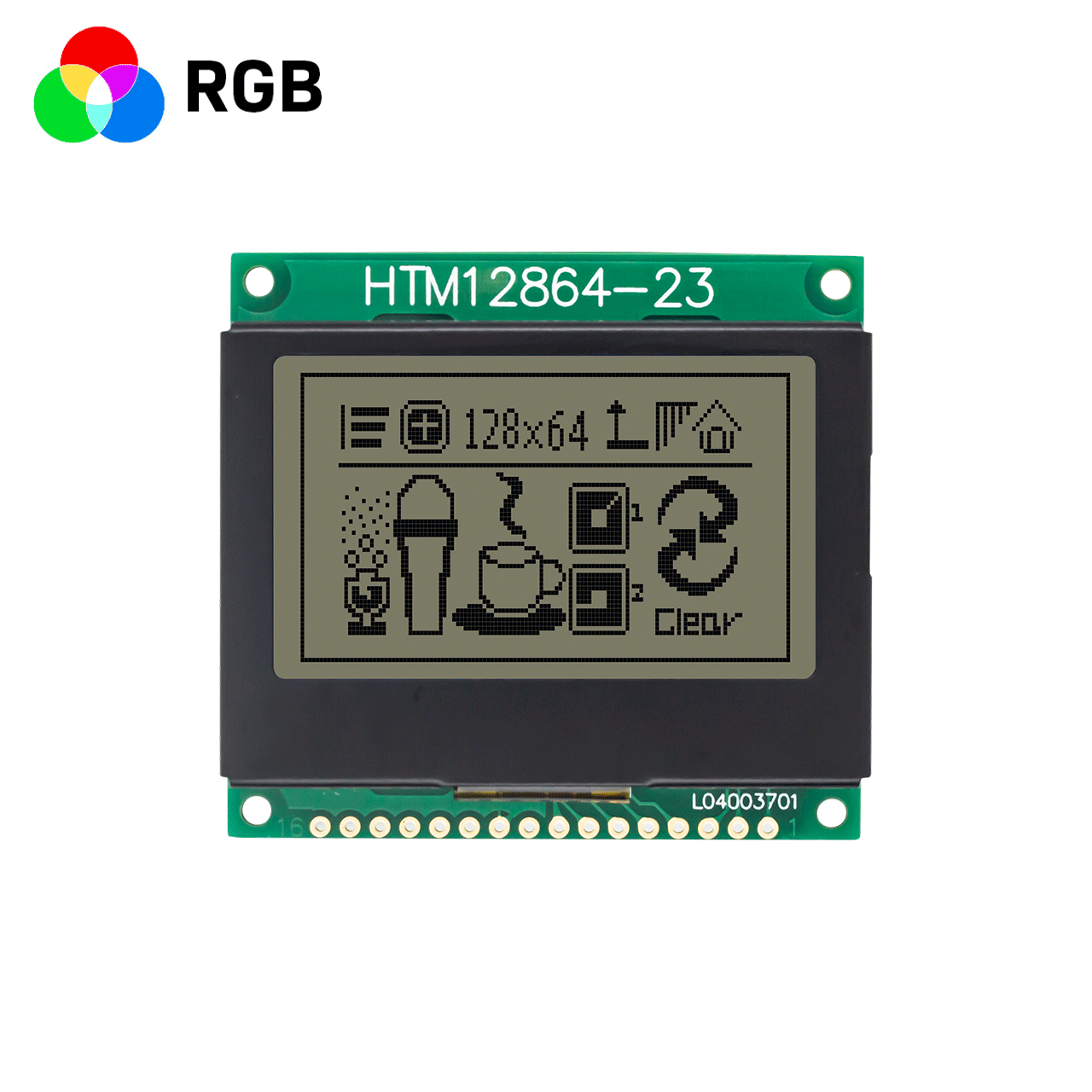 2.0 inch LCD graphic screen/128x64 graphic dot matrix LCM/red, green and blue backlight/MCU/ST7565