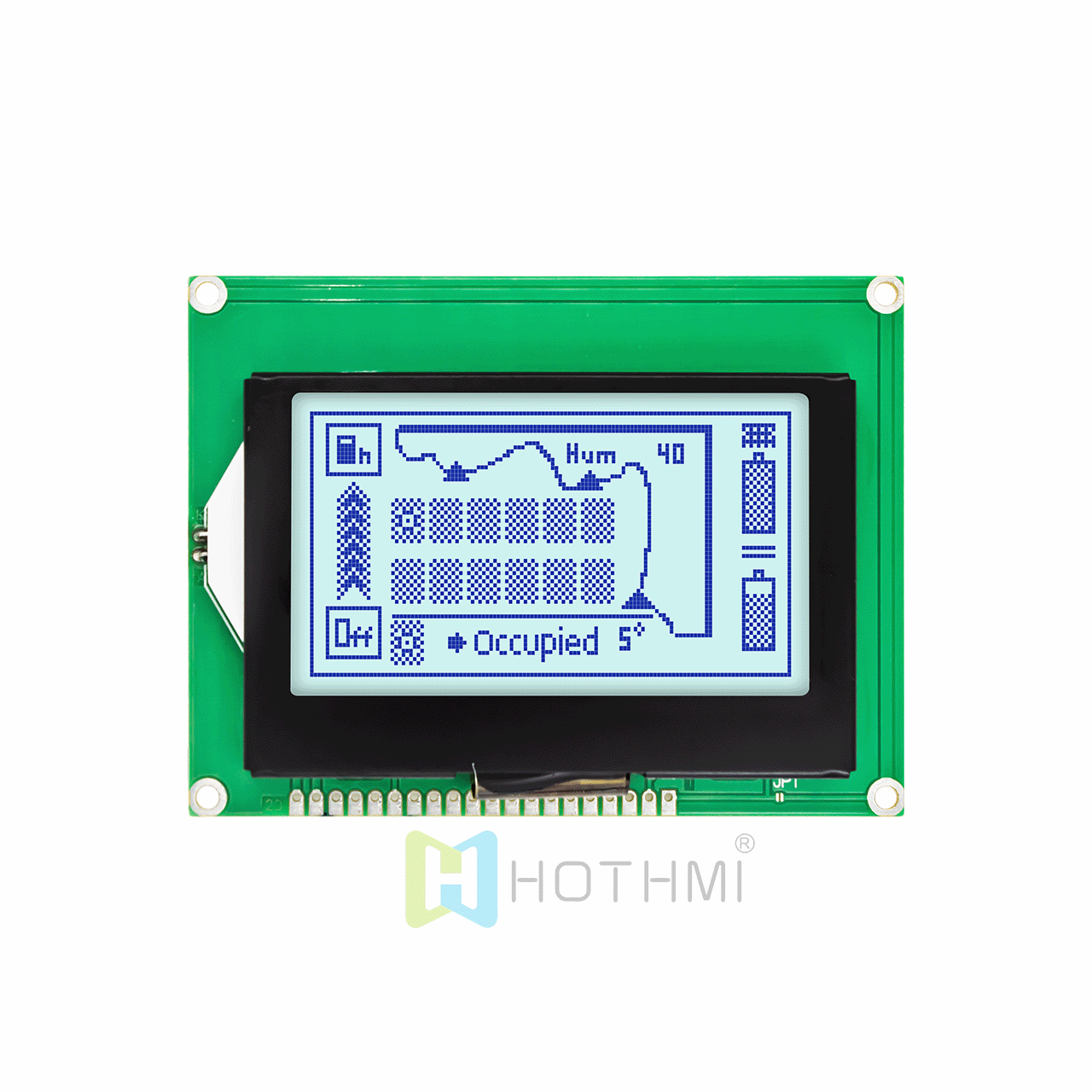 3-inch LCD128x64 graphic LCD module | Blue text on gray background | 128X64 graphic LCD display | STN positive white backlight | SPI interface