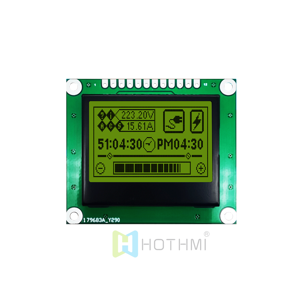 1.7 inch LCD 128x64 Graphic LCD Display | ST7567 | SPI Interface | Graphic Module Display, STN + Yellow-Green Backlight 