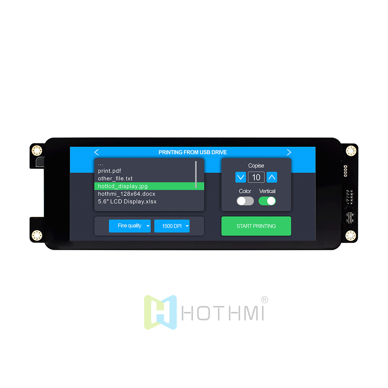 6.86-inch 480x1280 dot matrix TFT LCD display module URAT intelligent serial port screen capacitive touch screen HMI IPS sun readable and compatible with Raspberry Pi