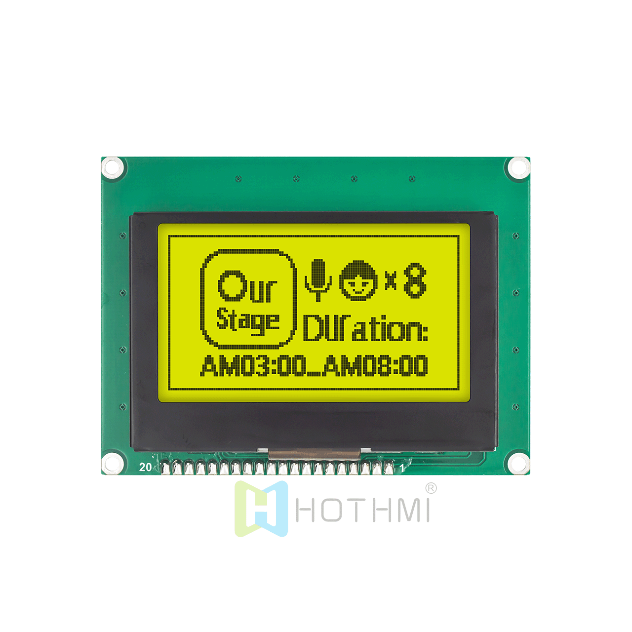 2.7 inch LCD128x64 Graphic LCD Display Module | STN+Yellow-Green Backlight | SPI Interface | Arduino