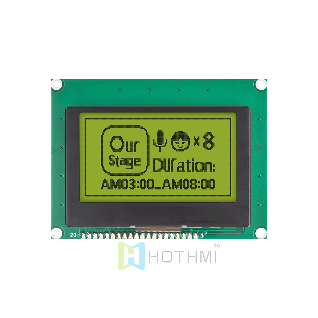 2.7 inch LCD128x64 Graphic LCD Display Module | STN+Yellow-Green Backlight | SPI Interface | Arduino