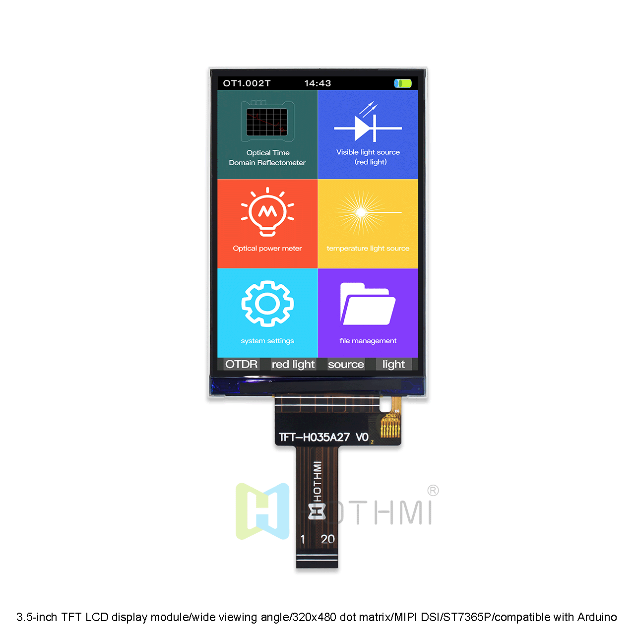 3.5 inch TFT LCD module/wide viewing angle/320x480 dots/MIPI DSI/ST7365P/sunlight readable/Android compatible