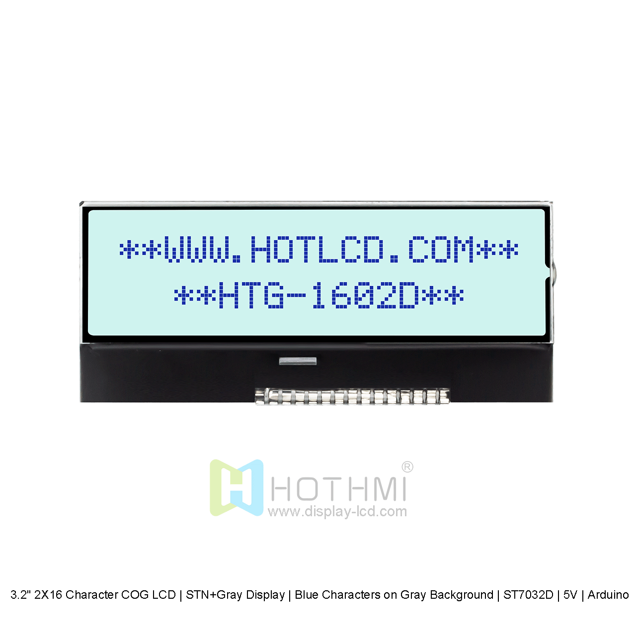 2X16 Character COG LCD | DFSTN- STN- Grey Display with Side Blue Backlight 5V