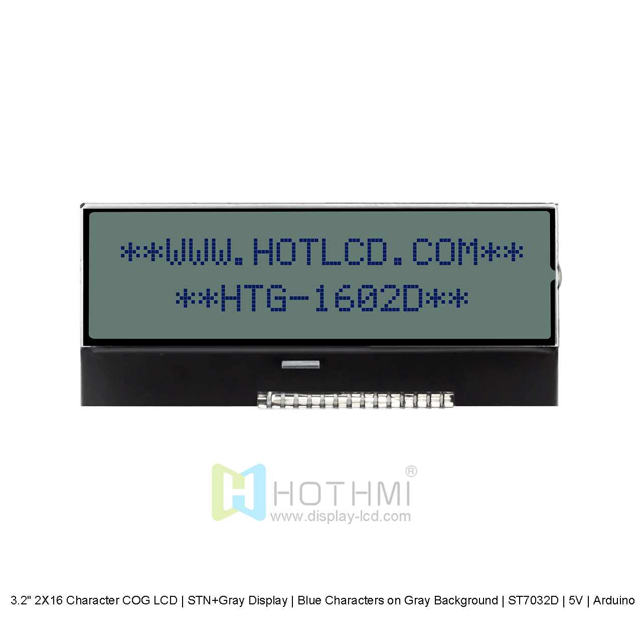 2X16 Character COG LCD | DFSTN- STN- Grey Display with Side Blue Backlight 5V