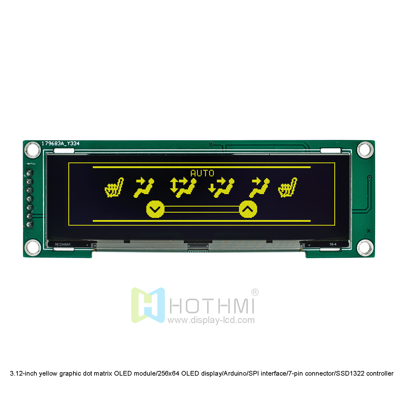 25664yellow graphic OLED module/Arduino/SPI interface/7-pin connector/SSD1322