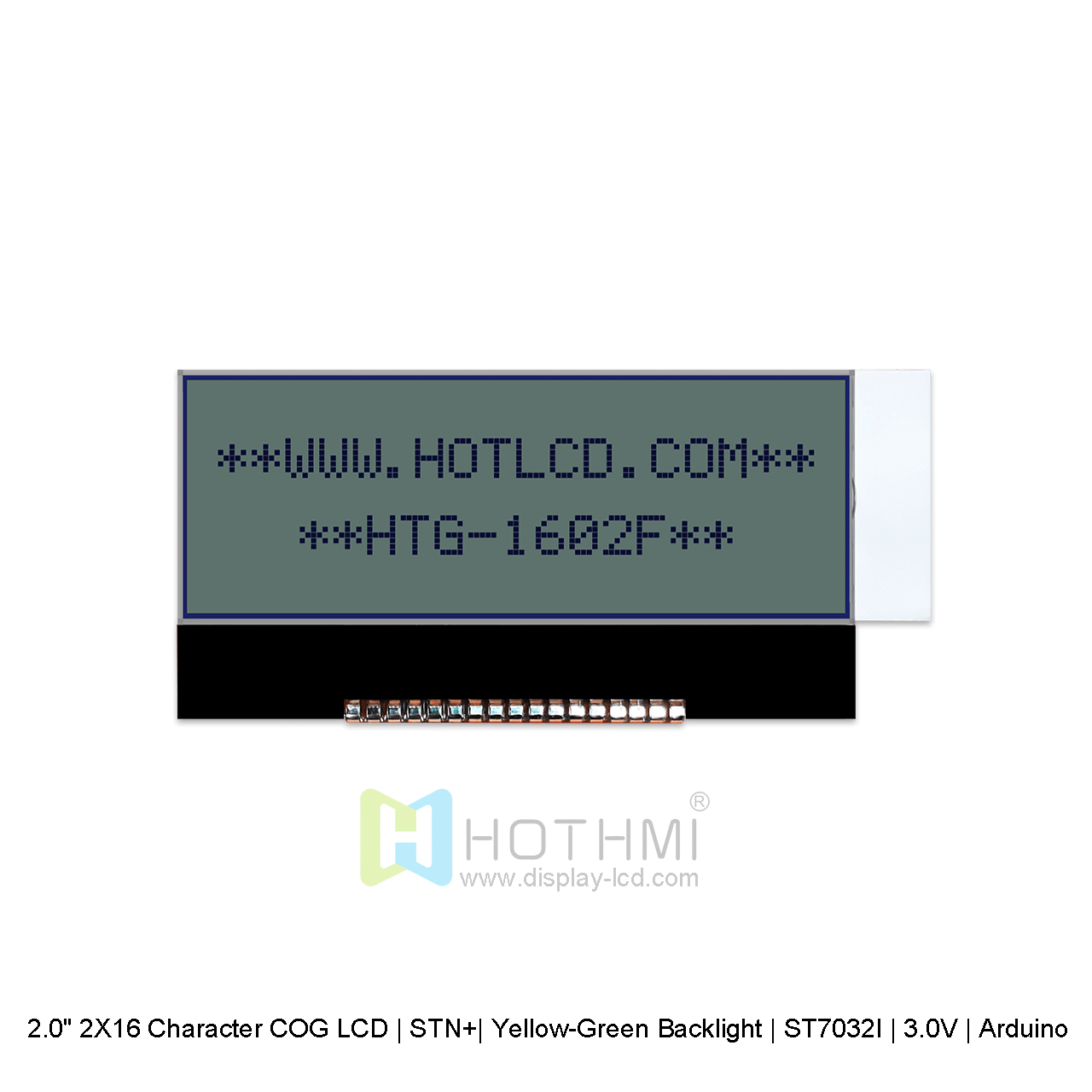 16×2 Character COG LCD | STN+| Yellow-Green Backlight | 3.0V | Arduino