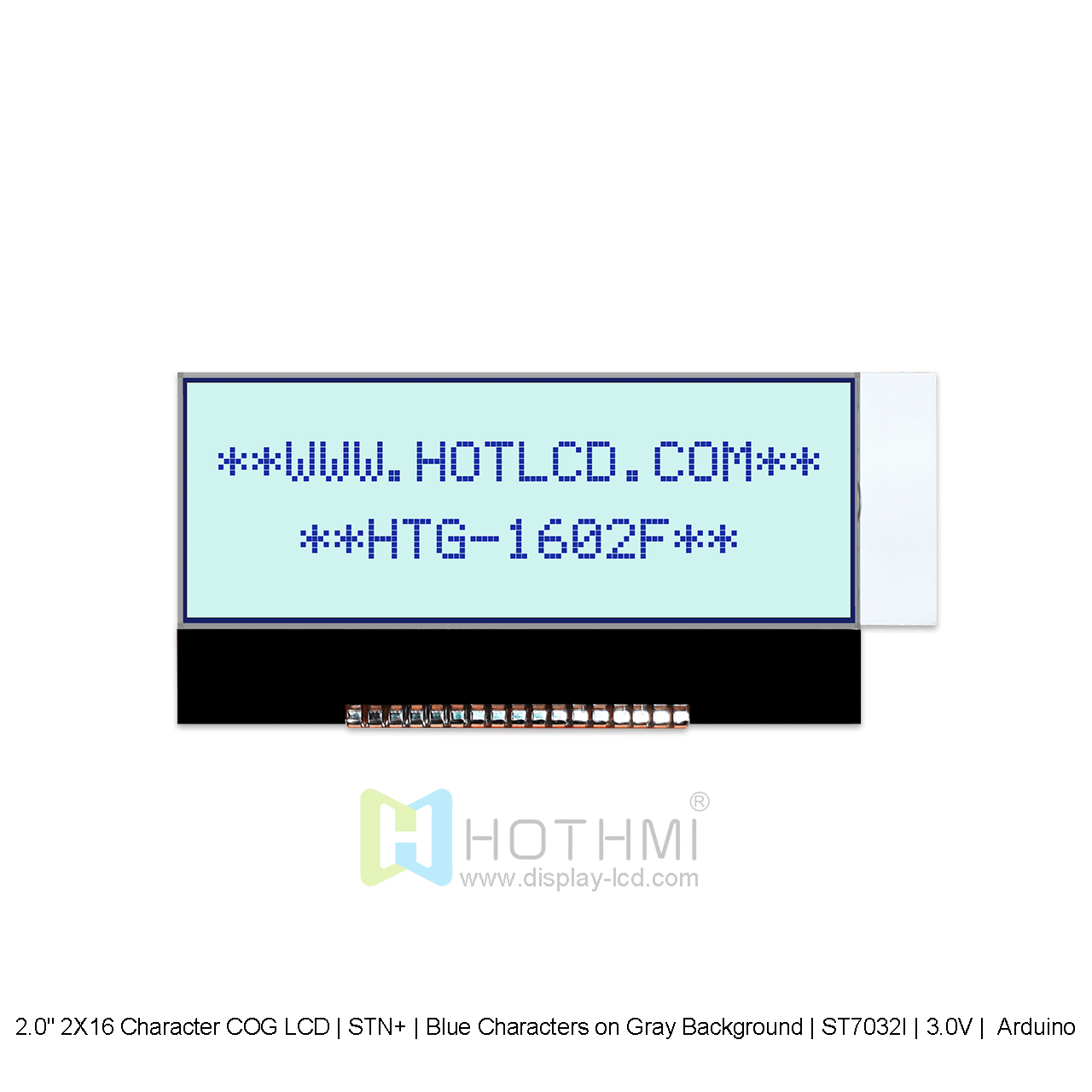 16×2 Character COG LCD | STN+ | Blue Characters on Gray Background | 3.0V |  Arduino