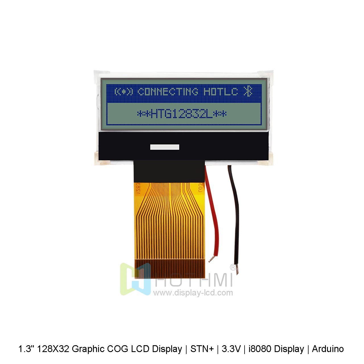 Graphic COG LCD Display yellow-green background 1.3" 128X32 | STN+ | 3.3V Arduino